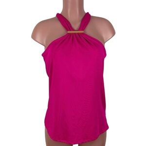 Trina Turk x INC Halter Top Hot Pink Medium resort barbie going out top Y2K